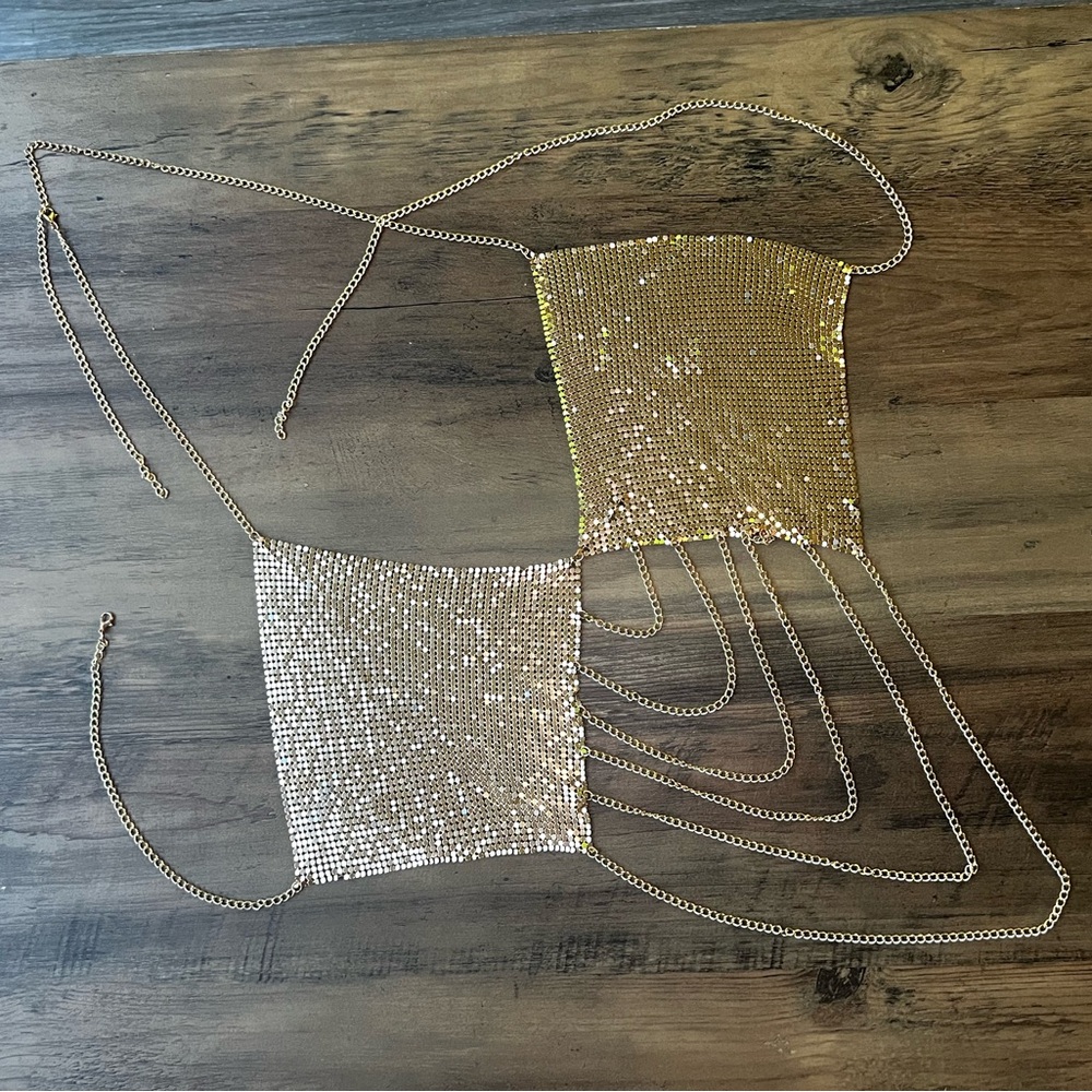 Gold Chainmail Halter Bralette